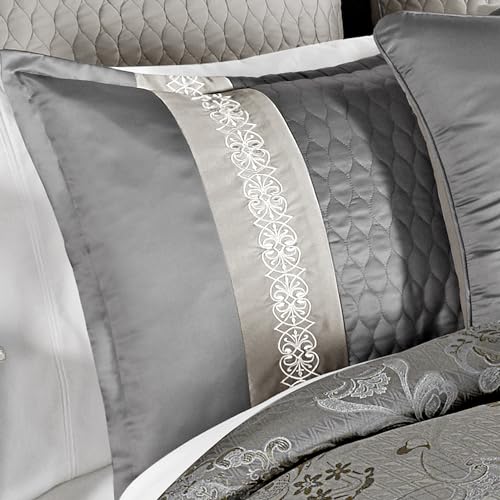 Riverbrook Home Elegant Collection Comforter Set, King, Kacee - Platinum, 12-Piece Set Riverbrook Home