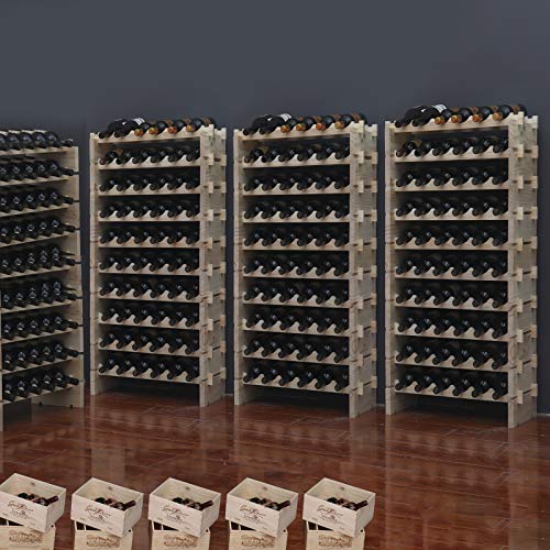 fdjamy Wine Rack Solid Wood Stackable Storage Wooden Wine Rack Wine Cabinet (60 Bottles, Natural Color) fdjamy