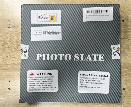 MR.R Sublimation Blank Square Rock Slate Photo Plaque Picture Frame, Customized Photo Frame Novelty for Wedding,Birthday,Baby Birth,7.88 x 7.88 inch MR.R