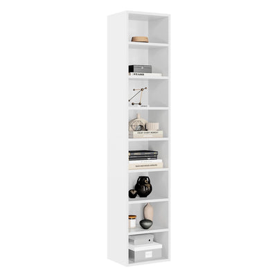 oneinmil 71.5" Tall Narrow Bookshelf, 8-Tier Cube Display Rack, Modern Corner Bookshelf with Storage Space, CD Storage Cabinet for Home Office (White 1 Pack, 8-Tier)