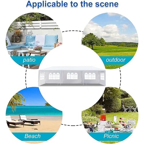 10'x30' Party Tent, Tents for Parties, Outdoor Wedding Patio Canopy with 5 Removable Sidewalls Instant Event Tent, Gazebo for Cater Events Wedding Birthday Pavilion Beach BBQ DVIEN