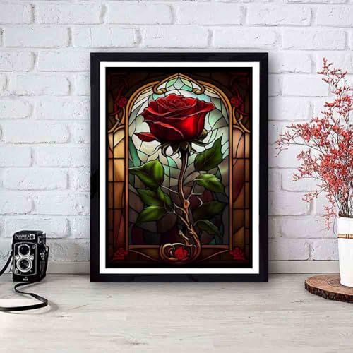 Stamped Cross Stitch Kits - Rose Embroidery Kits for Beginners Adults,11 CT Patterns Dimensions Counted Cross Stitch Kits Arts Craft Kits Frameless12x16inch