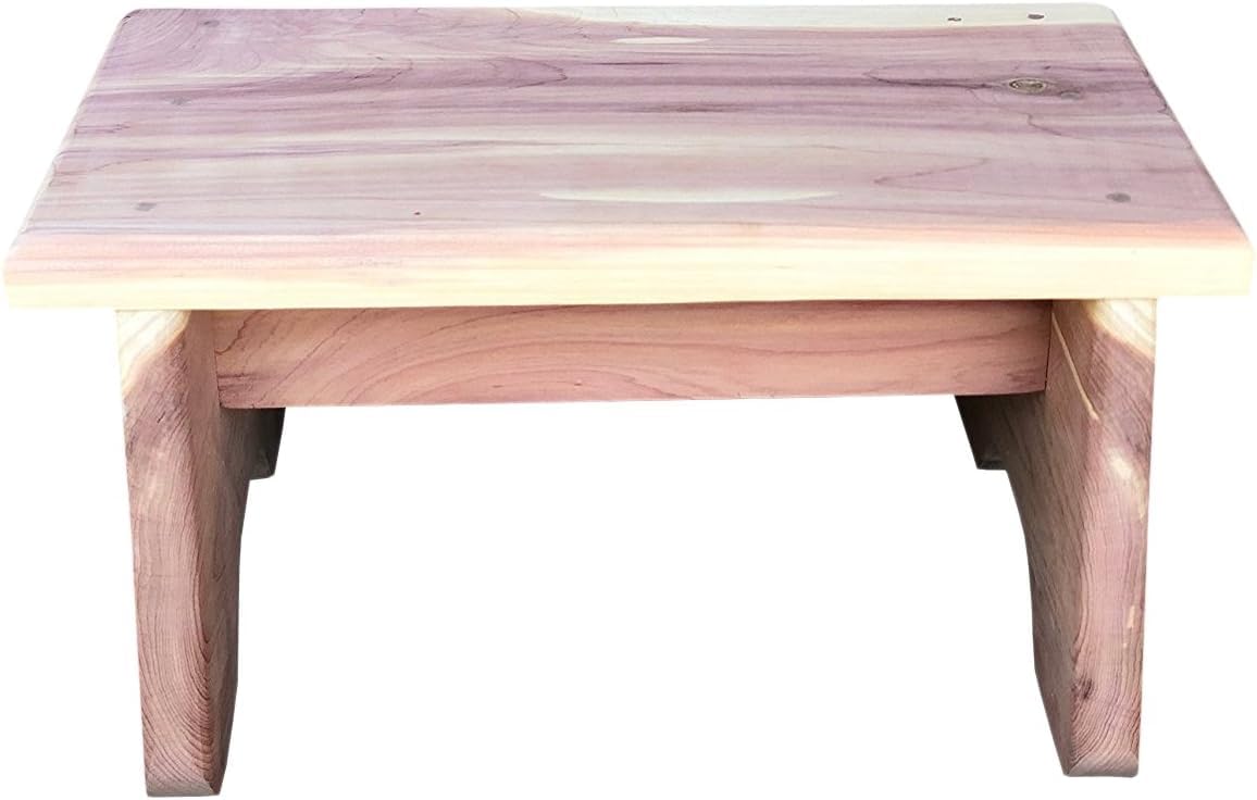 Vundahboah Amish Goods Cedar One Step Stool (Curved Style), Brown Vundahboah Amish Goods