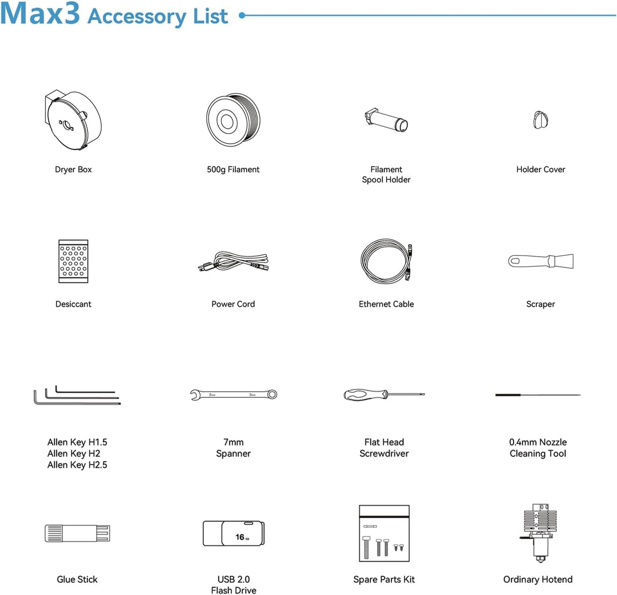 QIDI MAX3 3D Printer, Max 600mm/s High-Speed FDM Printer, Large Printing Size 12.8×12.8×12.4", Core XY All-Metal Structure, Direct Drive Extruder, Auto Leveling, 65℃ Chamber Heat R QIDI TECHNOLOGY