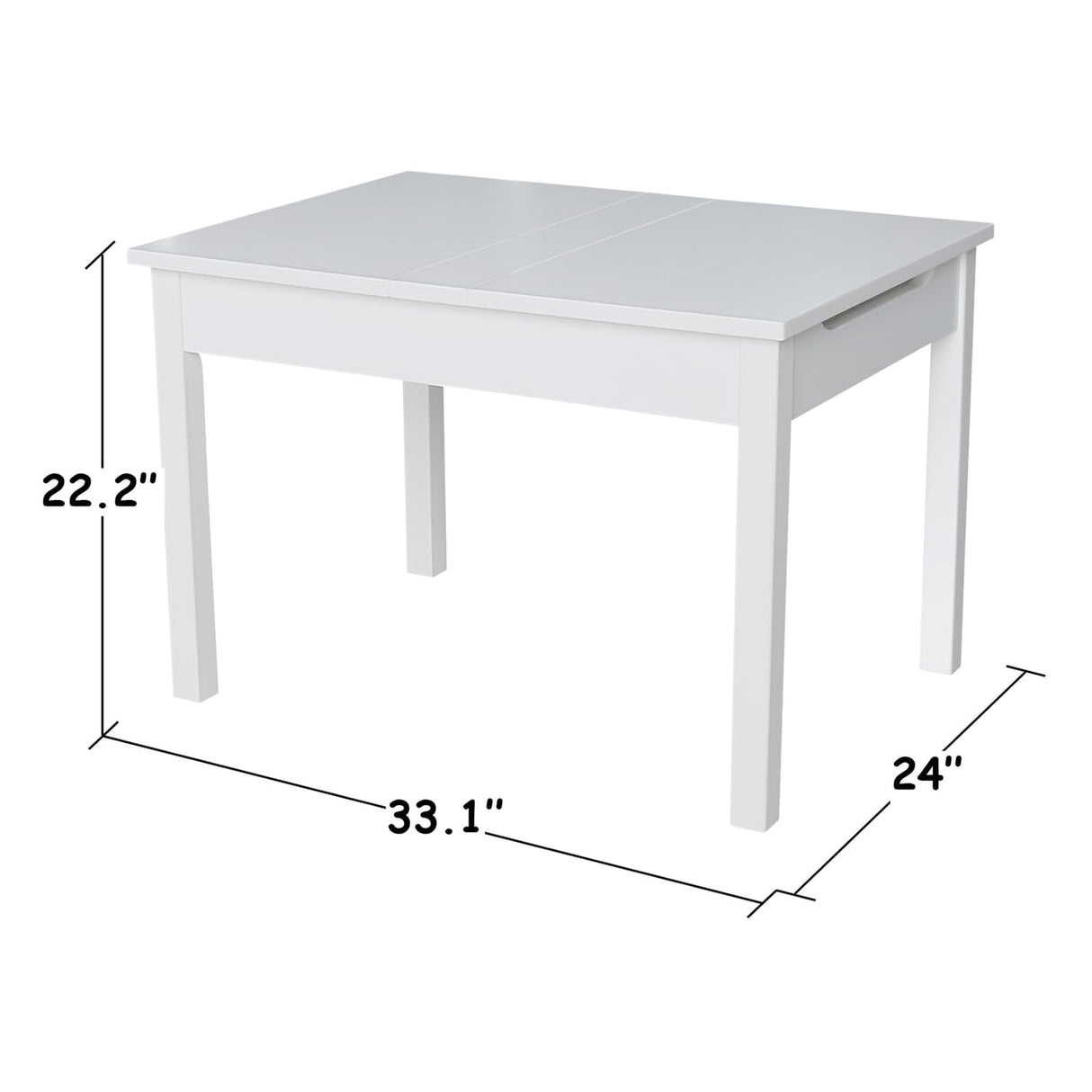 International Concepts Table With Lift Up Top For Storage, White IC International Concepts