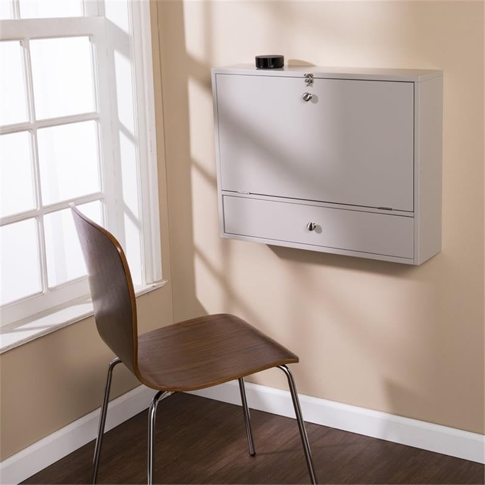 SEI Furniture Benwick Wall Mount Laptop Desk, Gray SEI Furniture