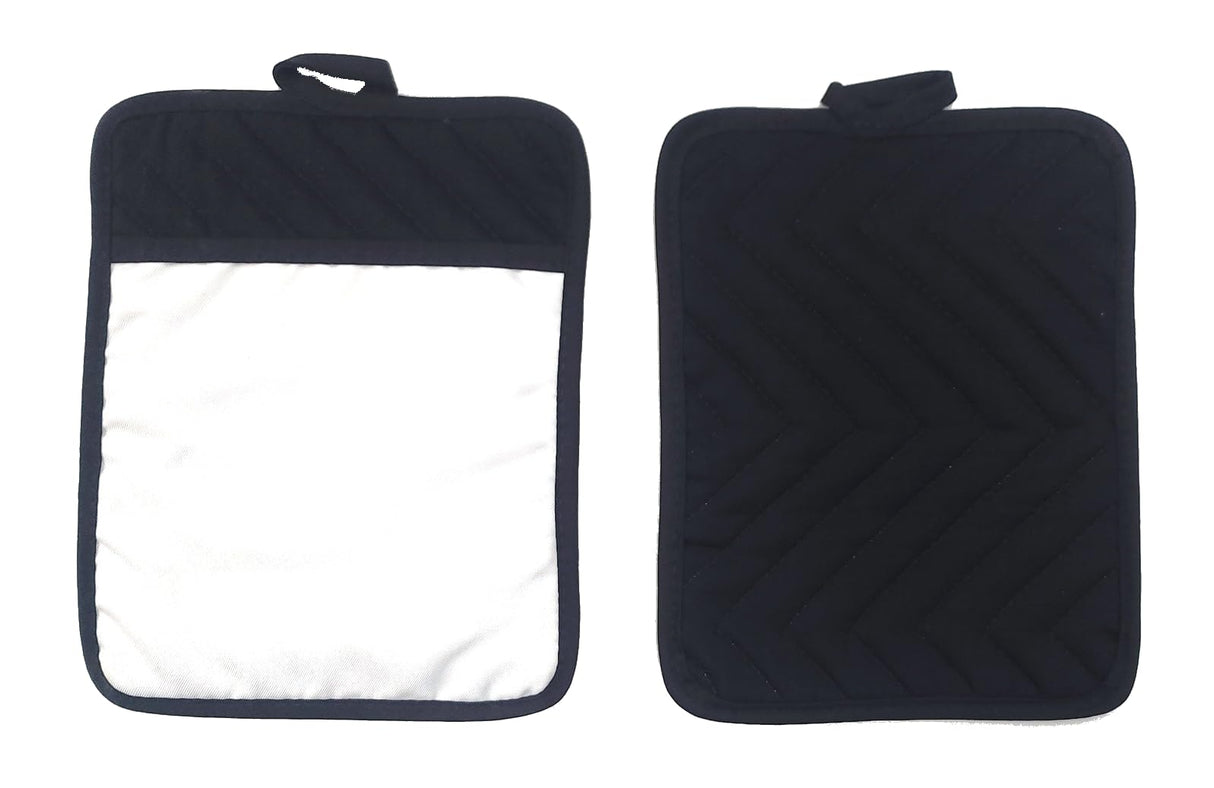 Sublimation Blanks 9"x7" Polyester/Cotton Black Pot Holders with Sublimation Pocket DIY Set of 6 Tromic