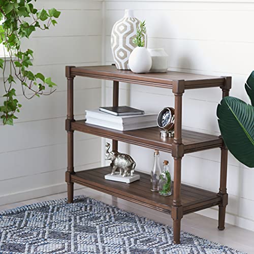 SAFAVIEH Home Collection Rafiki Brown 3-Shelf Console Table CNS5715C SAFAVIEH