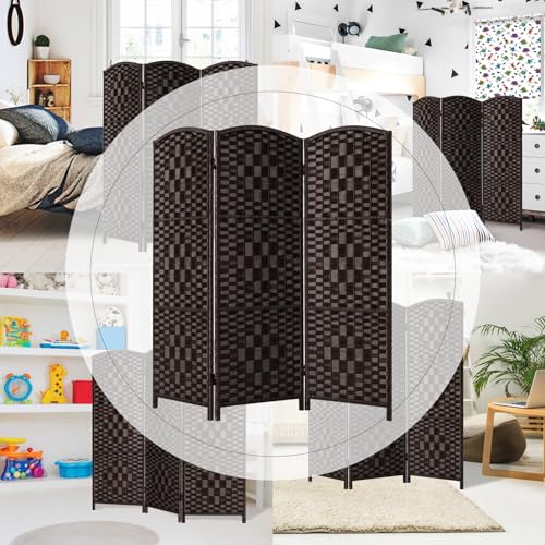HALLYBEE Small Room Divider, Privacy Screen, Short Room Dividers and Folding Privacy Screens, Foldable Temperary Wall Partitions, 3 Panel Dark Mocha Space Separation Separator HALLYBEE