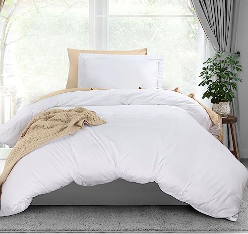 Utopia Bedding Duvet Cover Twin Size - 2 Piece with Zipper Closure - 1 Comforter Cover 68X90 Inches & 1 Pillow Sham 20X26 Inches (White) Comforter Not Included Utopia Bedding