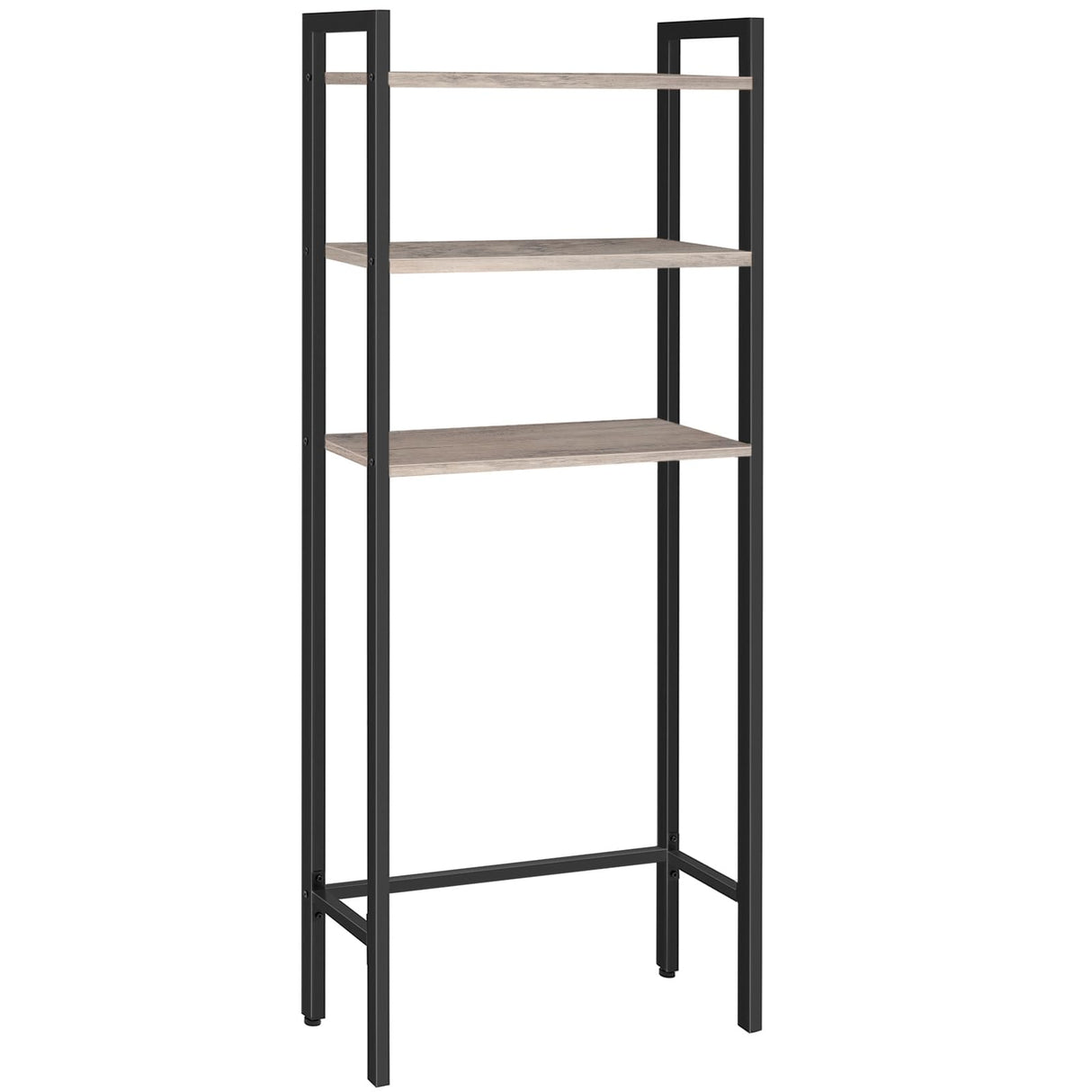 HOOBRO Over The Toilet Storage, 3-Tier Bathroom Organizer Shelf Over Toilet, Freestanding Bathroom Storage Shelves, Space Saver, Easy to Assemble for Room, Greige and Black BG41TS01 HOOBRO