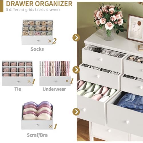 BOLUO White Night Stand with Drawers 3 Drawer Dresser for Bedroom, Tall Nightstand for Closet Dorm Modern Bedside Table BOLUO