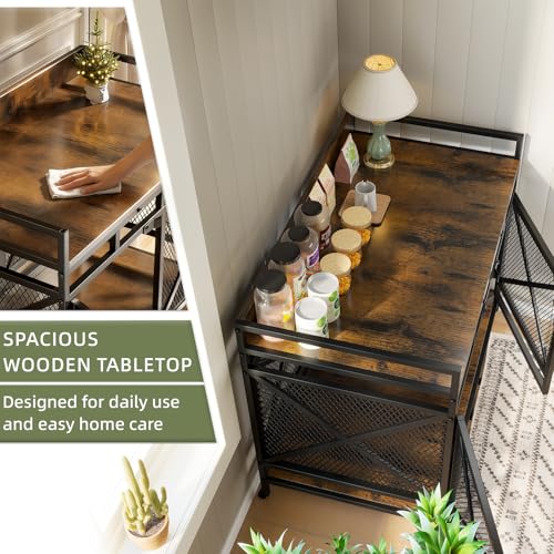 48 Inch Extra Large Furniture Dog Crate | COZPAW Heavy Duty Wooden Indoor Dog Kennel with Caster Wheels | Decorative Pet House End Table | Caramel Brown COZPAW