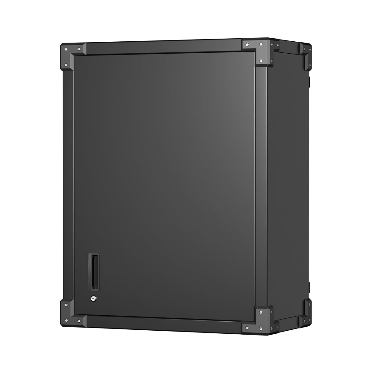 GLADIW Metal Wall Cabinet, Wall-Mounted Locker with Locking Door and Adjustable Shelf, Metal Hanging Cabinet, Steel Garage Storage Cabinet for Home, Office and Tool Room, Black GLADIW