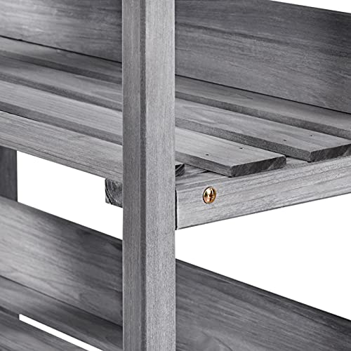 Yaheetech Garden Potting Table Horticulture Potting Bench w/Storage Shelf W/Metal Tabletop w/Hook 3 Shelves Workstation Work Benches Station, Gray Yaheetech