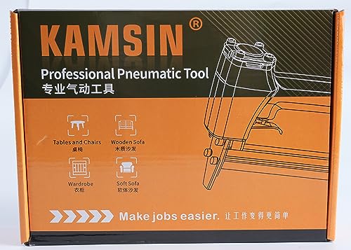 KAMSIN P630 23 Gauge Pneumatic Headless Pin Nailer Kit With 10,000PCS Pin Nails, 1/2-Inch to 1-3/16-Inch Leg Length, Air Power Micro Pinner With Safety For Furniture, Cabinets, Interior Decoration KAMSIN