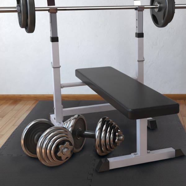 Interlocking EVA Foam Floor Tiles for Home Gym, Yoga Mat, Workout Equipment, or Child's Play Surface - Set of 6, (Black) by Stalwart Stalwart