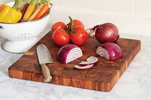 Ironwood Gourmet 28218 Square Charleston End Grain Chef's Board , Acacia Wood 14" Square Ironwood Gourmet