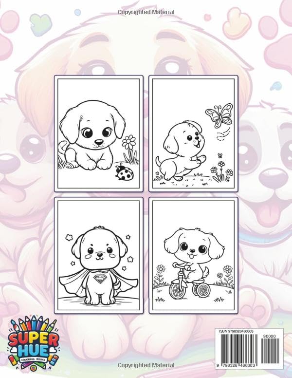 Cute Puppy Coloring Book For Kids: 50+ Delightful Puppy Coloring Pages Featuring Cute Puppies in Playful Scenes - Perfect for Kids, Toddlers, and Preschoolers! WoodArtSupply