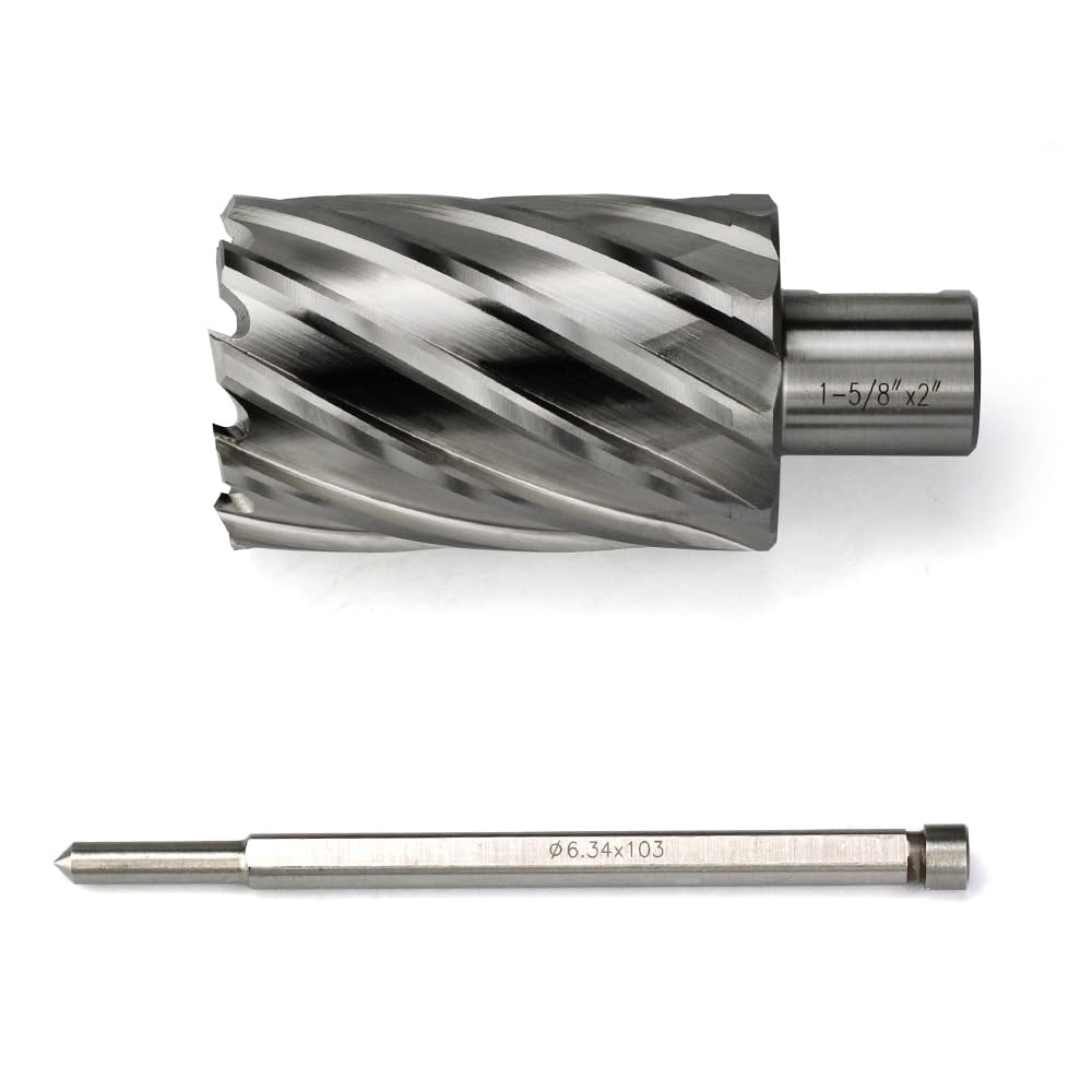 JESTUOUS Annular Cutter 3/4 Inch Weldon Shank 1-5/8 Cutting Diameter 2 Cutting Depth Slugger Bits HSS Kit for Magnetic Drill Press JESTUOUS