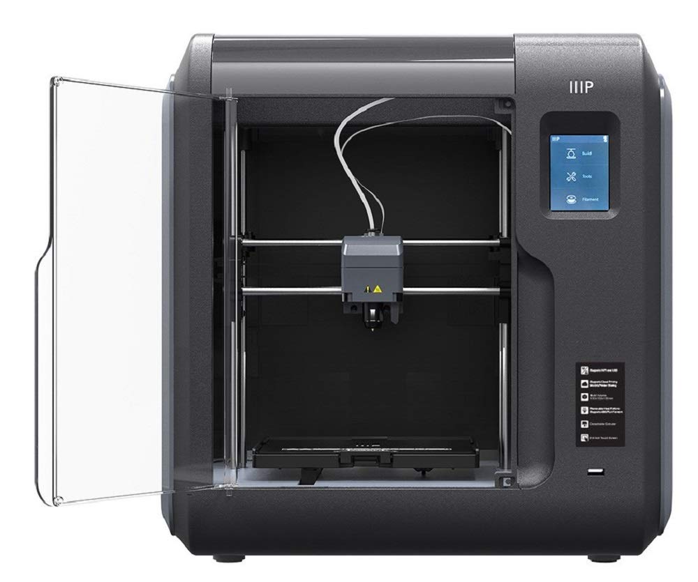 Monoprice Voxel 3D Printer - Fully Enclosed with Removable Heated Build Plate (150 x 150 x 150 mm) Touch Screen, 8GB And Wi-Fi, Black/Gray, Large Monoprice