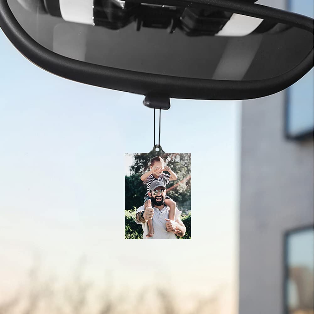 50 Pcs Sublimation Car Air Freshener Blanks, Car Hanging Accessories, Diy Car Accessories Crafts White Sheets with Elastic Strings Ubenic