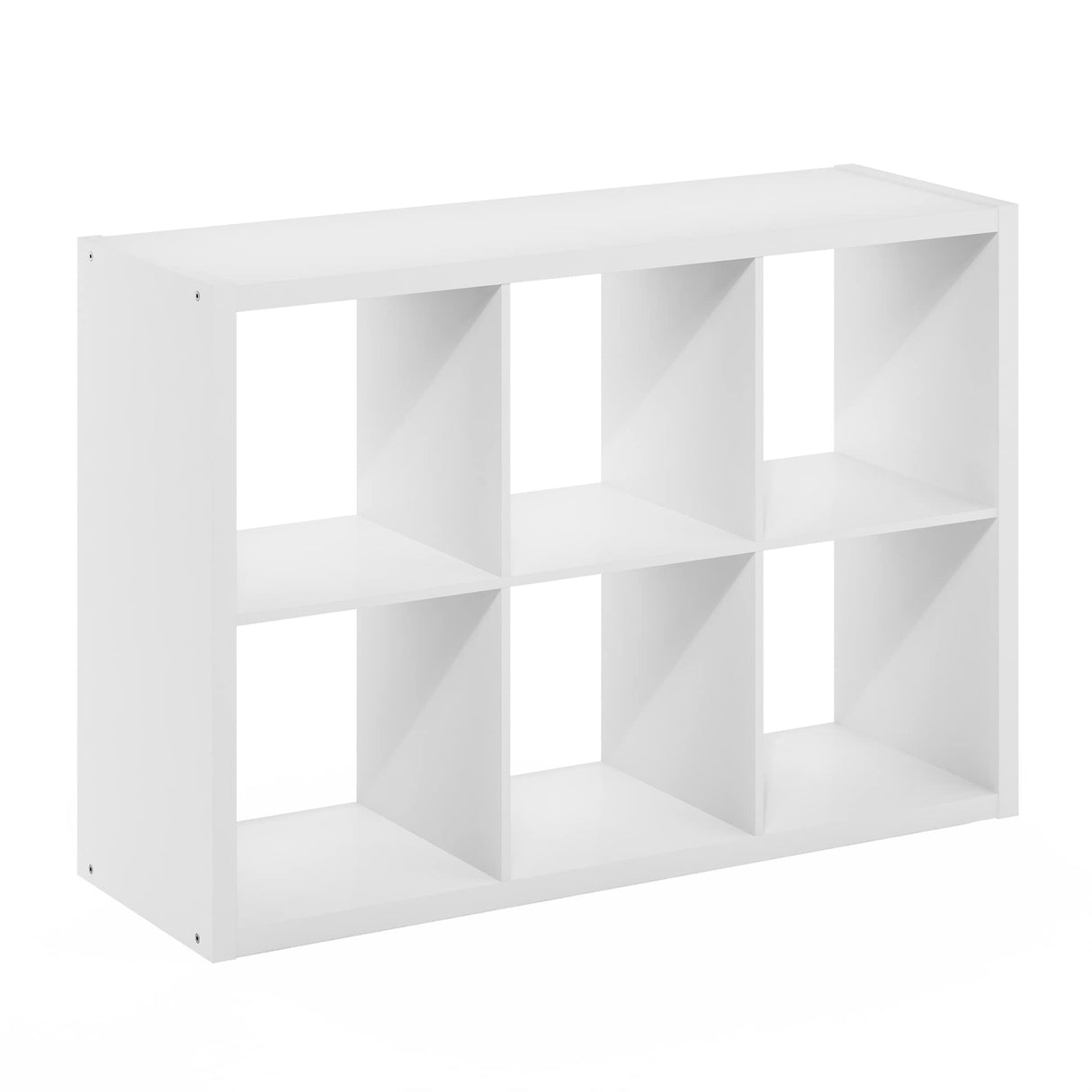 Furinno Cubicle Open Back Decorative Cube Storage Organizer, 6-Cube, White Furinno