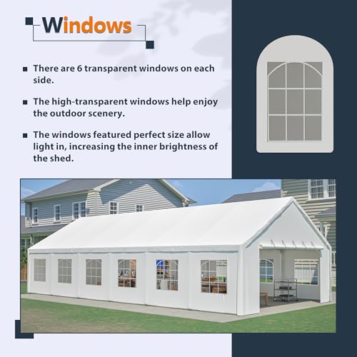 20x40FT Heavy Duty Party Tent - Commercial Wedding Canopy with Removable Sidewalls, 3 Carry Bags & UV Protection, Large Outdoor Gazebo for Events, Camping, Carport Rueekfil