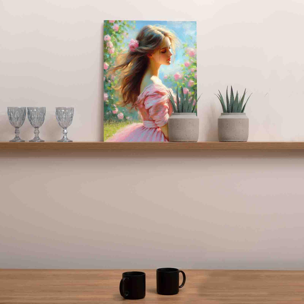 Tucocoo Pink Dress Women Paint by Number for Adults Beginner on Canvas DIY Acrylic Paint by Numbes Kits Digital Adult Paint by Number for Home Wall Decor Gift 16"x20"inch No Frame Tucocoo