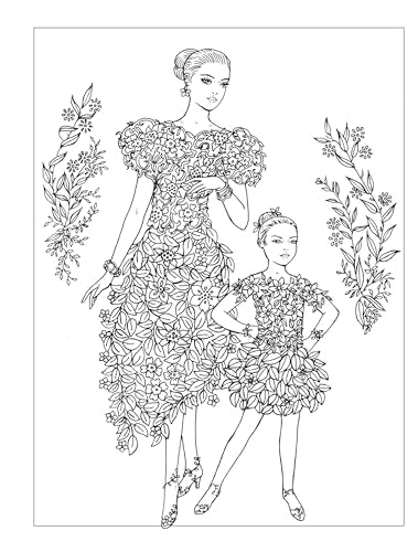 Creative Haven Enchanting Flower Fashions Coloring Book (Adult Coloring Books: Flowers & Plants) WoodArtSupply