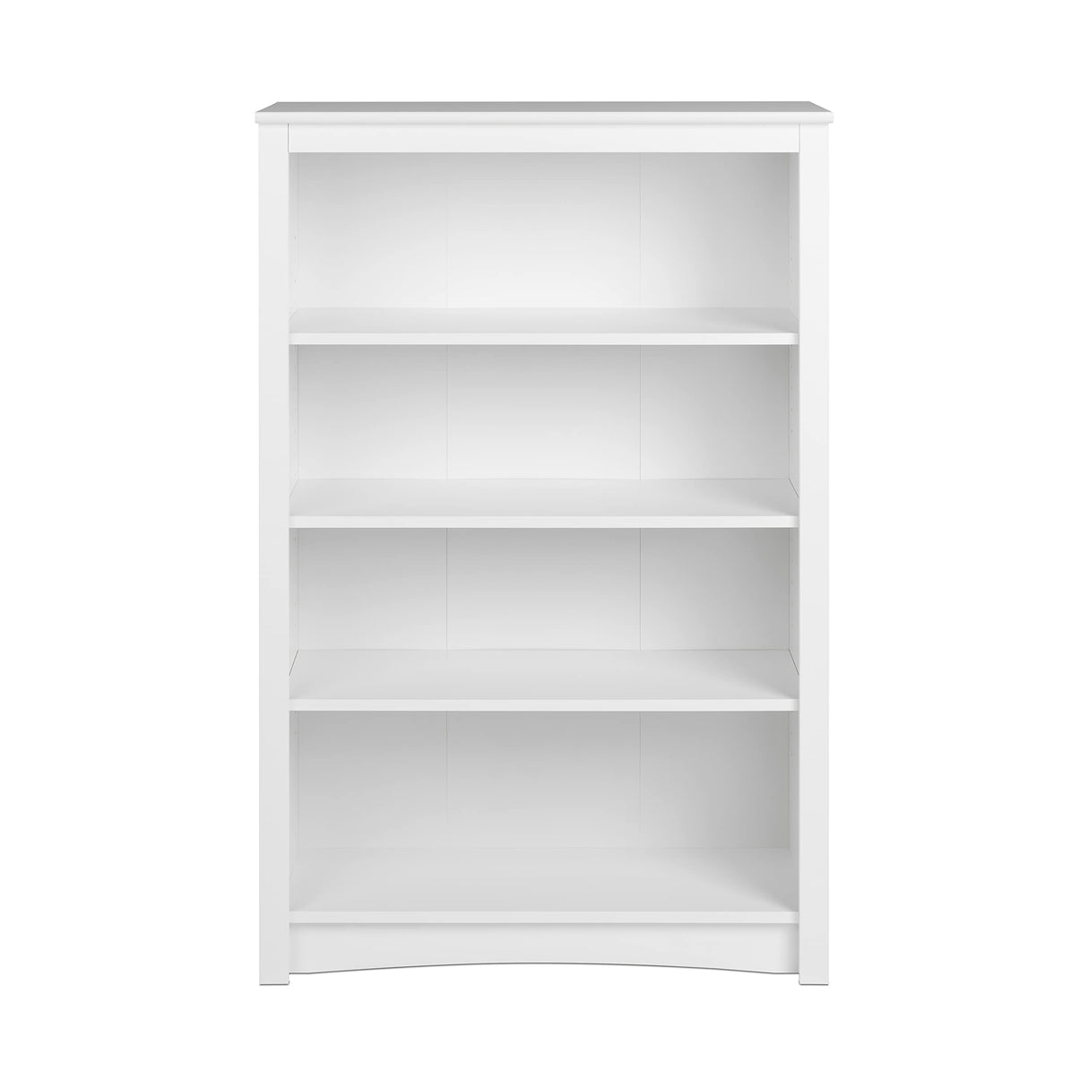 Prepac Sonoma 4-Tier Bookcase 48"H with 3 Adjustable Shelves, White Storage Cabinet, Modern Display Cabinet, Bookshelf with Storage Shelves for Home Office, Living Room, Bedroom Organizer Prepac