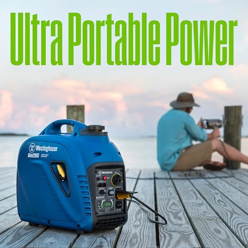 Westinghouse Outdoor Power Equipment 2800 Peak Watt Super Quiet & Lightweight Portable Inverter Generator, Gas Powered, Parallel Capable, Long Run Time Westinghouse