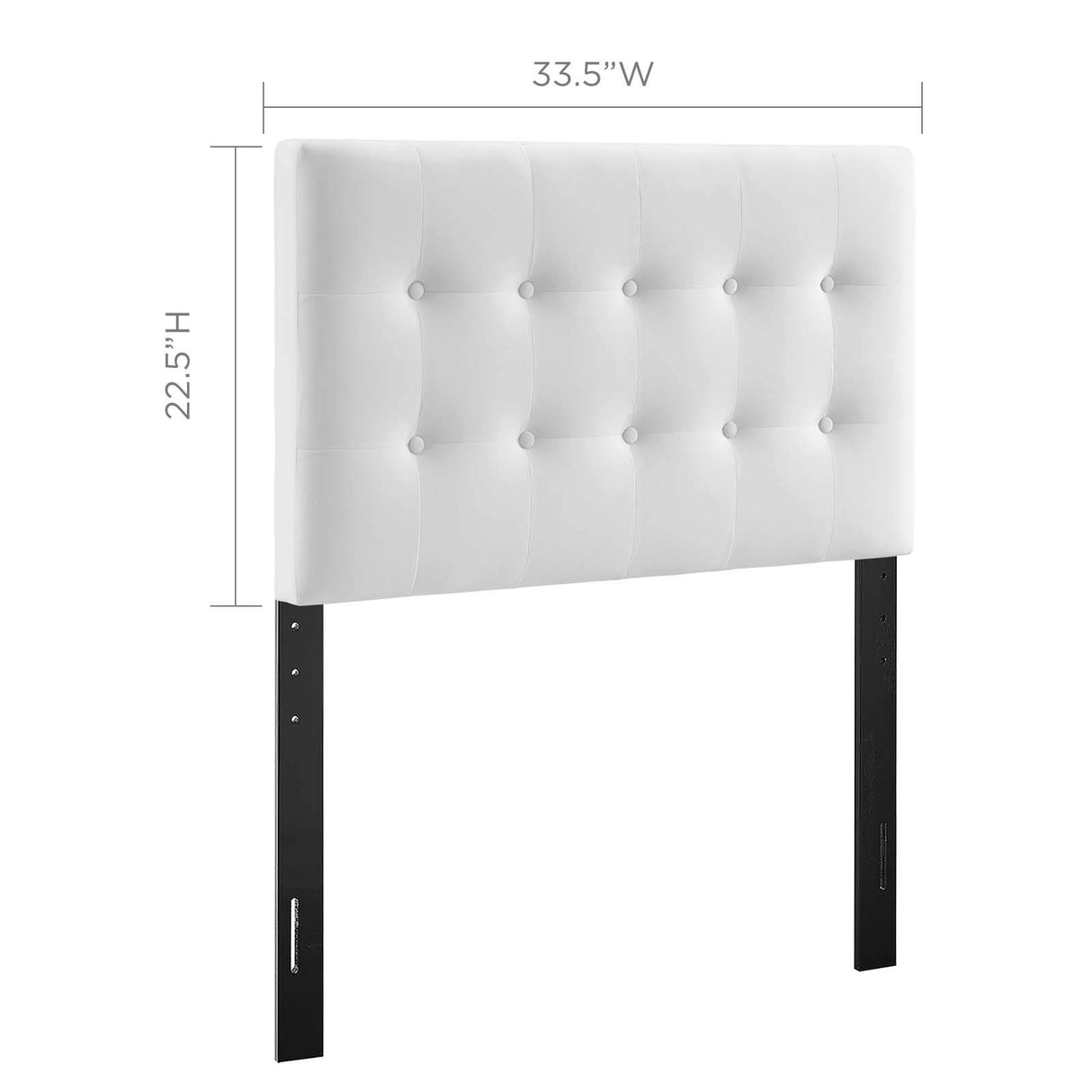 Modway Emily Twin Biscuit Tufted Performance Velvet Headboard, White Modway