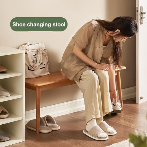 Entry Bench, Wood Bench Indoor, Dining Room Bench, Hallway Bench for Entryway, Wood Bench, Solid Oak Wood Bench, Wood Bench for End of Bed, for Kitchen Bedroom, Indoor and Hallway(Yellow,120 WoodArtSupply