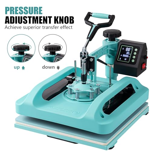 SmarketBuy 5 in 1 Heat Press,15x15 Inch Heat Press Machine with 30 OZ Tumbler Attachment, Professional Sublimation Machine for T-Shirts, Hats, Tumblers Glass Cans and Plates SmarketBuy