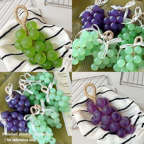 DIY Grape Soap Making Kit for Beginners, Complete Handmade Craft Set with Molds, Jute Rope, Mica Powder, Natural Soap Base & Tools Home Decor, Gift Ready CASADE11