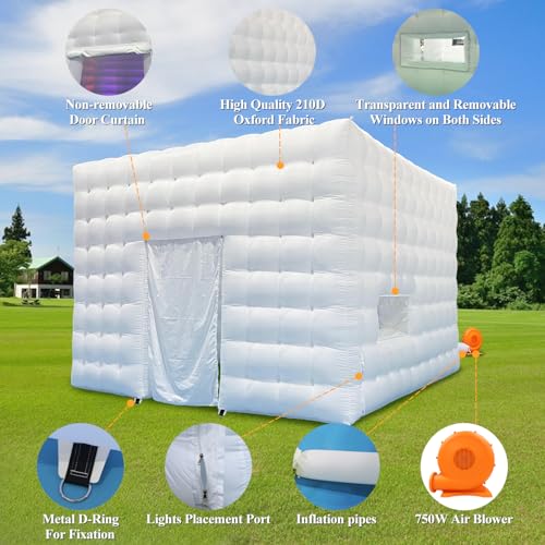 SAYOK Inflatable Party Tent 16.4'x16.4'x11.5' with LED Wall Wash Lights, Night Club Tent for Adults Wedding Birthday Backyard Party Business Events SAYOK