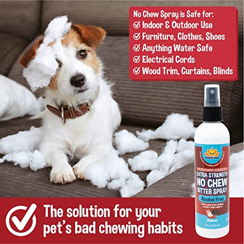 Bodhi Dog New Bitter 2 in 1 No Chew & Hot Spot Spray | Natural Anti-Chew Remedy Better Than Bitter Apple | Safe on Skin, Wounds and Most Surfaces | Made in USA (Alcohol Free, 8 Fl Oz) Bodhi Dog