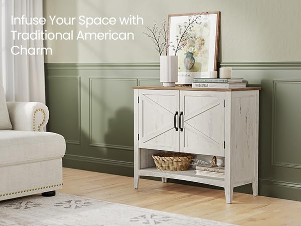 VASAGLE Shoe Cabinet, 3-Tier Shoe Storage Organizer, Farmhouse Freestanding Cabinet with Height-Adjustable Shelf, 13.8 x 31.5 x 27.6 Inches, Entryway, Rustic White ULBC038W01 VASAGLE