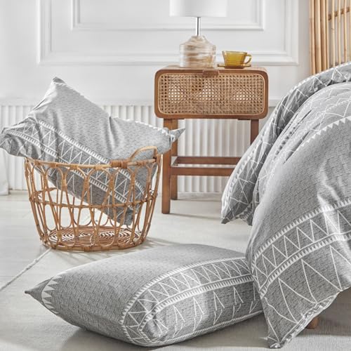 Lekesky Duvet Cover Queen Size, Grey Breathable Comforter Cover Queen Size 3pc Ultra Soft Brushed Bedding Duvet Cover Set with Zipper Ties (1 Duvet Cover 90x90 inches with 2 Pillow Cases) Lekesky