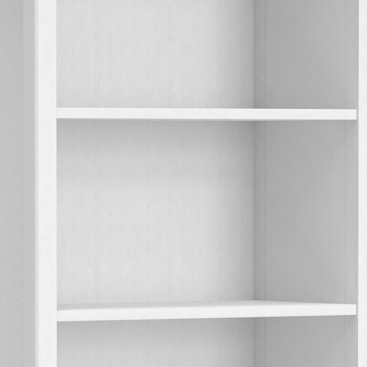 SIMPLIHOME Amherst Bookcase - 70 inch Tall 5-Shelf Solid Wood Bookshelf in White, Transitional Storage for Living Room, Study Room or Office with Adjustable Shelves and Tapered Legs SIMPLIHOME