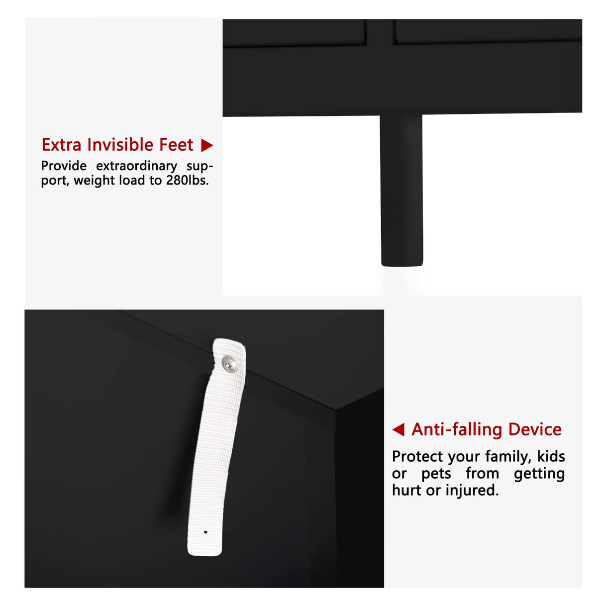 Vikiullf Black Dresser - Modern Dresser for Bedroom, Wooden 7 Drawer Dresser, Storage Cabinet for Bedroom,Living Room, Hallway, Entryway Vikiullf