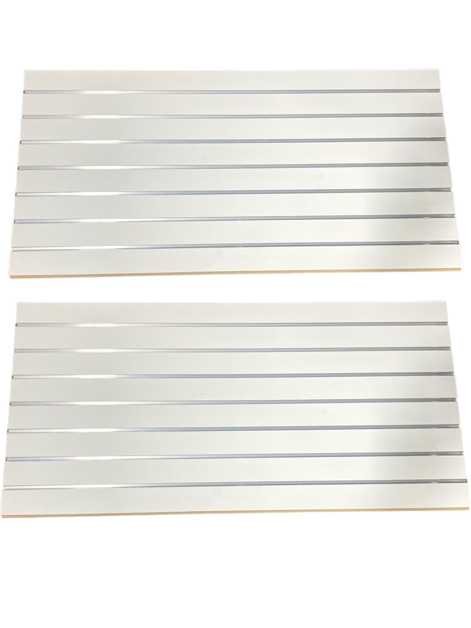 White Slatwall Panels 24"H x 48"L (Set of 2 Panels) - with or Without Metal Inserts (with Metal Inserts) Only Garment Racks