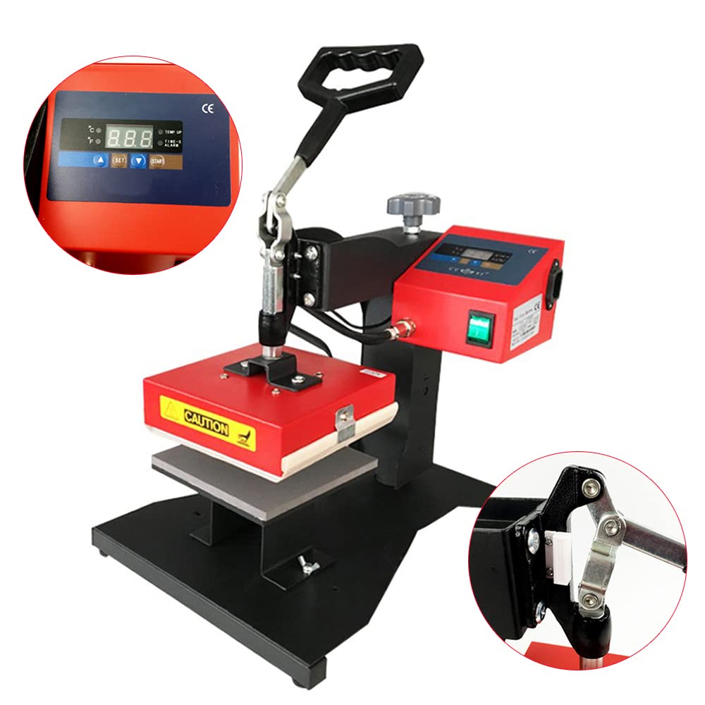 5.9x5.9" Digital Heat Press Machine, 15x15cm Clothe Logo Brand Printer Heat Pressing Machine Small Size Transfer DIY Press Single Heater T-Shirt Sublimation Heat Press Transfer Machine YIYIBYUS