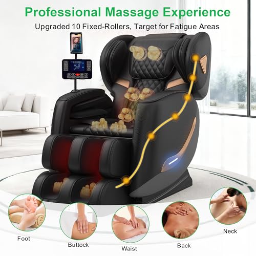 VUYSUYVY Upgraded Massage Chair Full Body, Zero Gravity Massage Chair Recliner- 10 Fix Points, 2026 Shiatsu Massage Chairs with Heat, Airbags, Foot Massage, 6 Auto Modes, Bluetooth Speaker VUYSUYVY