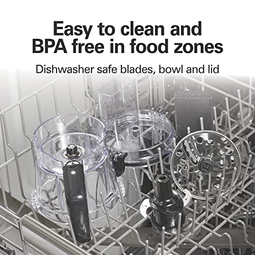 Hamilton Beach Stack & Snap 4-Cup Mini Food Processor & Vegetable Chopper, 250 Watts, for Slicing, Shredding, and Puree, Black (70510) Hamilton Beach