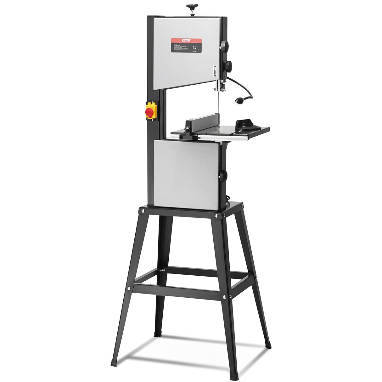 VEVOR Benchtop Band Saw, 10-Inch, Dual-Speed (560 & 1100 RPM), 370W 1/2HP Motor, Includes Metal Stand, Work Light, Fence, and Miter Gauge for Wood, Aluminum, Plastic Crafting VEVOR