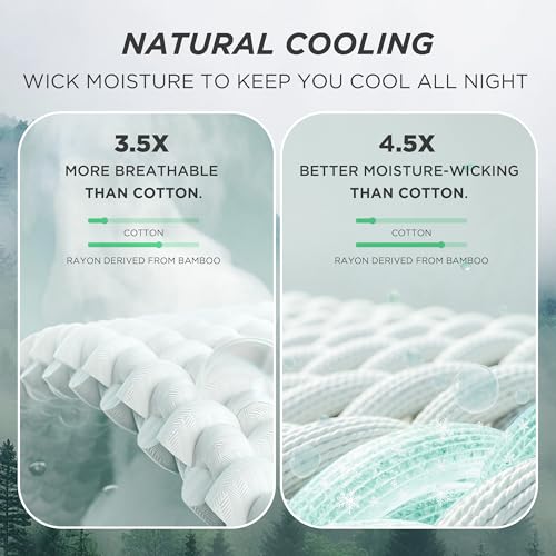 Bedsure Cooling Waffle Queen Size Blanket - Lightweight Cotton Spring Blanket of Rayon Derived from Bamboo for Hot Sleepers, Luxury Throws for Bed, Couch and Sofa, Ivory, 90x90 Inches Bedsure