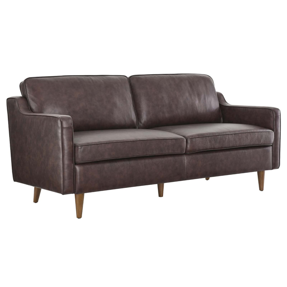 Modway Impart Upholstered Genuine Leather Sofa in Brown Modway