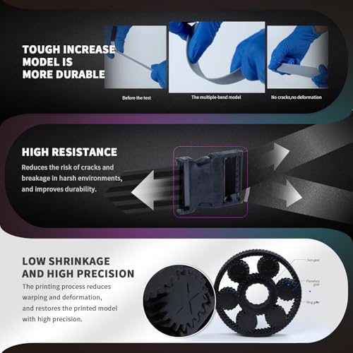 ABS Like 3D Printer Resin2.0, 405nm UV Curing 3D Printing Liquid Standard Photopolymer Resin for LCD DLP Resin 3D Printers Non-Brittle High Precision Enhanced Strength and Toughness PioCreat